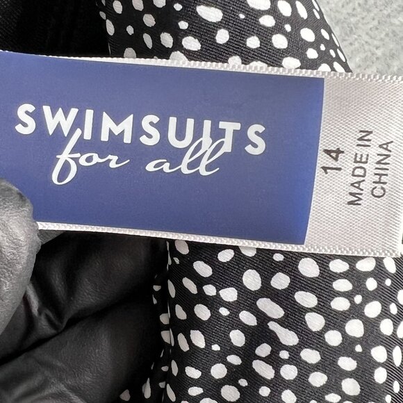 Swimsuits For All 14 Black White Polka Dot Swimdress Marilyn Monroe Inspired - Picture 9 of 12